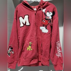Vintage Disney Mickey Hoodie Zipup Womens Size Large